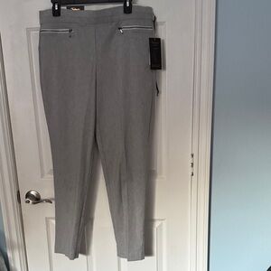 Takara Gray Pants with Silver Zipper Details